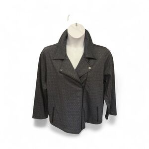 NYDJ Gray Herringbone Moto Jacket Women’s XL Blazer Motocore Style